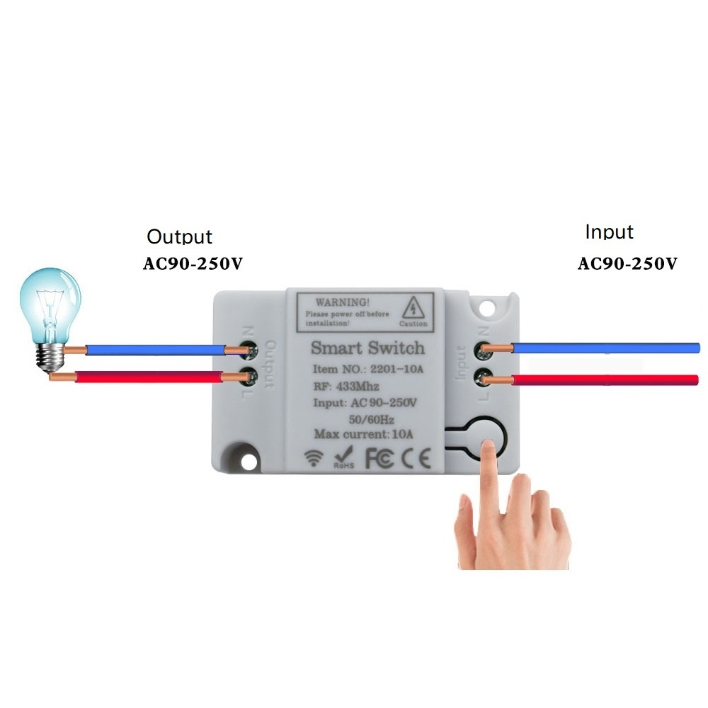 433 RF wireless receiver remote control switch smart home modification remote control free  Wiring switch