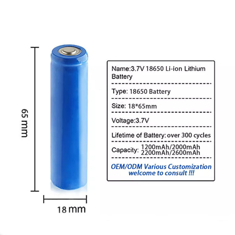 High Capacity Rechargeable 18650 21700 Battery with 3.6V 3.7V 7.4V 12V 1800mAh 2200mAh 2600mAh 3000mAh 4500mAh 3500mAh 5000mAh