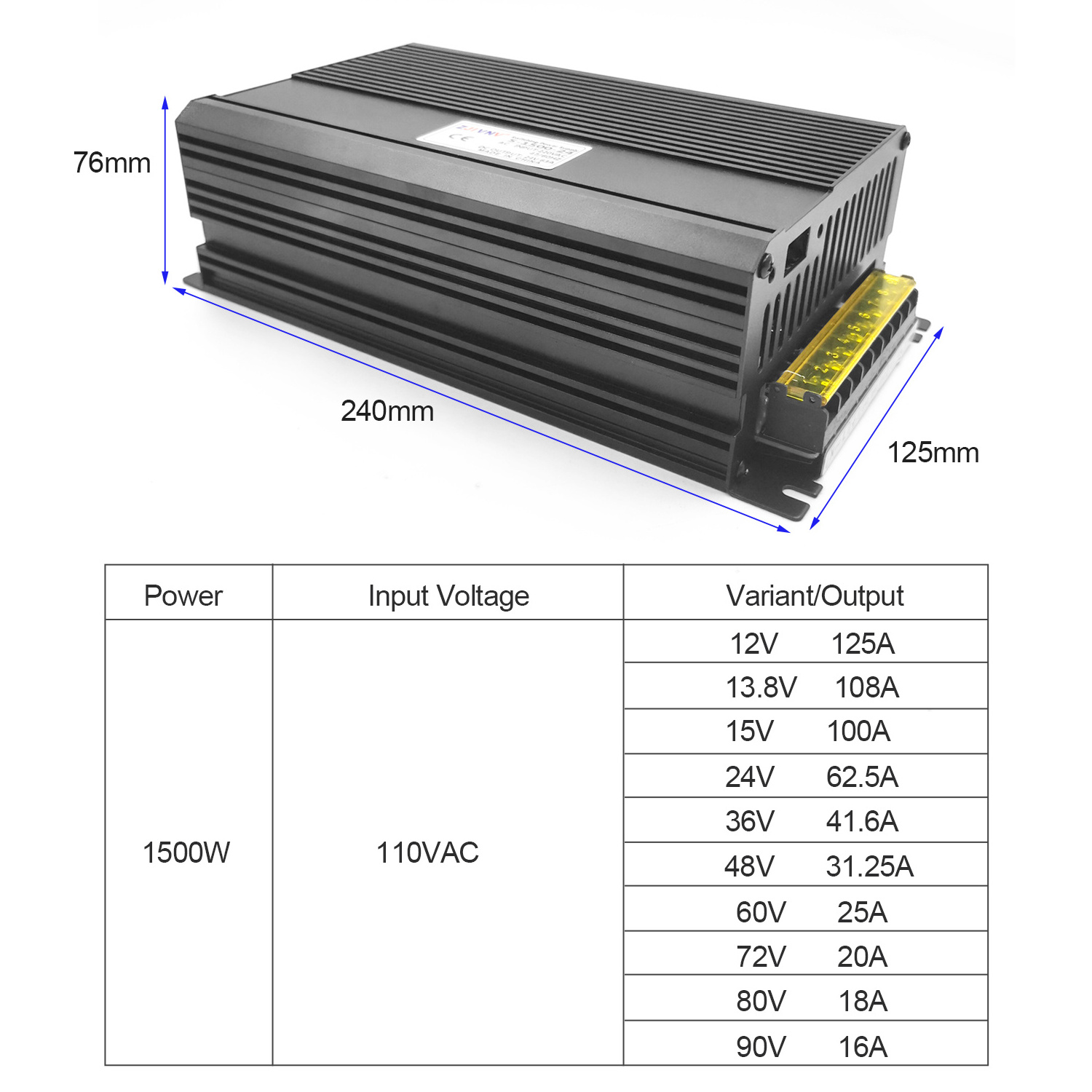 1500W 48v 31A ac/dc switching power supply 48VDC For LED Driver Industrial Power Transformer CCTV LCD CNC