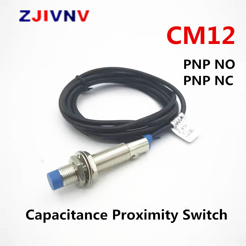 M12 Non-flush CE Capacitance Proximity Approach Motion Sensor Switch DC 10-30VDC PNP NO/NC 3 Wires Detection Distance 4mm