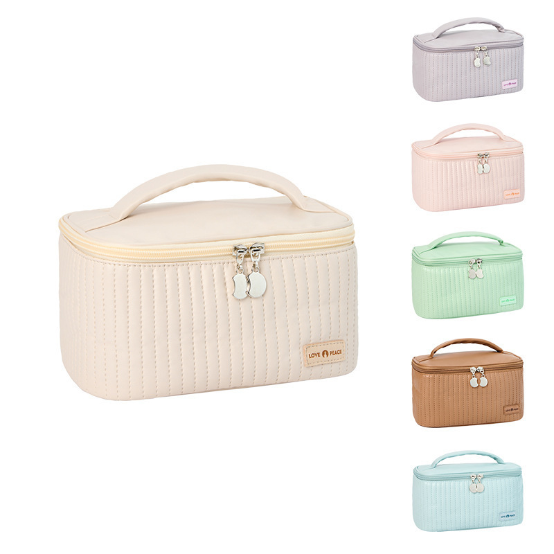 Fashion Custom Oem pu Cosmetic Bags Large Travel Cosmetic Zipper Makeup Bag