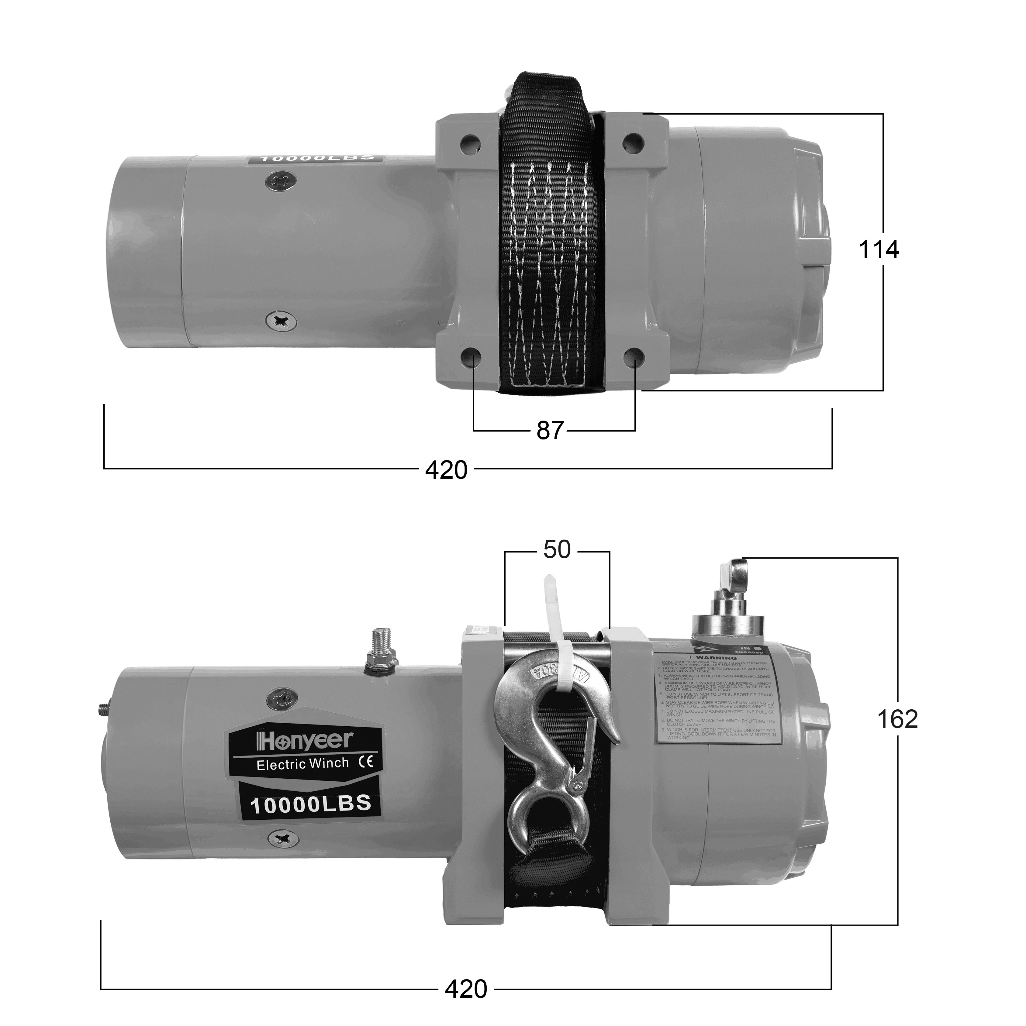 High Quality Powerful Trailers Winches 10000lbs 4500kg Electric Boat Trailer Winch for Pulling Lifting Vehicle with Web Strap