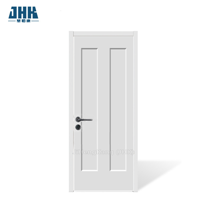 JHK-MS02-B White Primer Smooth Shaker Molded 2 panel wooden swing door interior door white contemporary main door designs