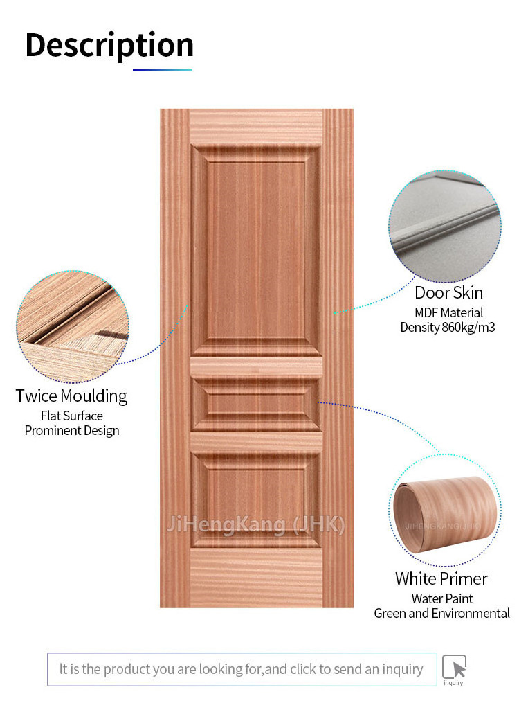 JHK-008-2 N-ash texture  Veneer door panel doors for houses interior door skin  for houses Good quality for Hotel