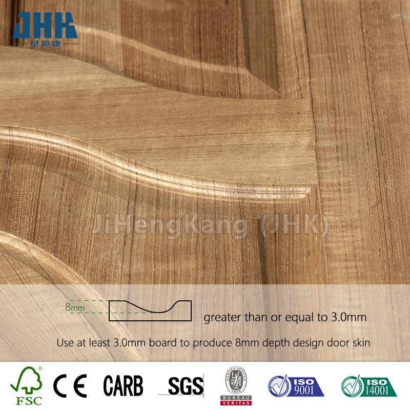 JHK-003 N-teak texture  door front skin  Room Composite doors for houses  Indoor China Veneer Factory Good quality