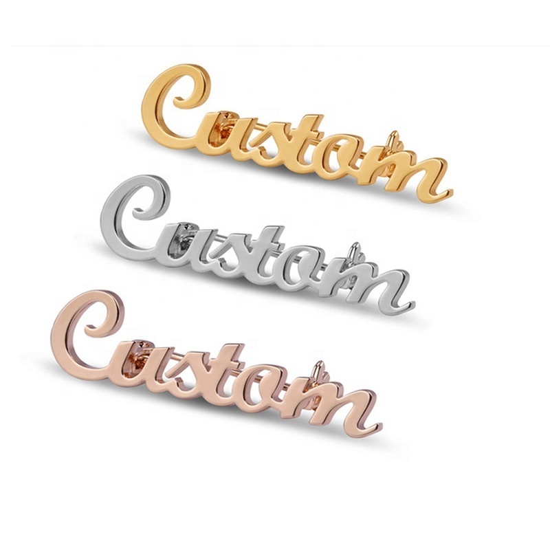 custom logo gold sliver safety pin rhinestone metal luxury designer women fashion jewelry brooches/custom brooch pin