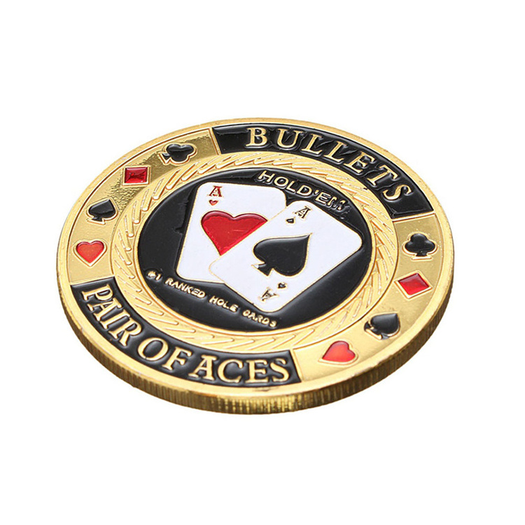 Wholesale luxury gold European professional custom logo enamel metal poker chips