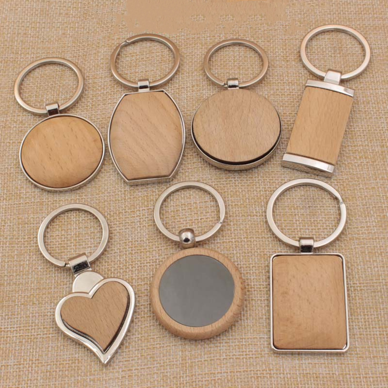 Custom wooden laser logo engraving wood keychain,wood key chain,wooden keyring