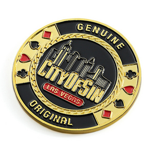 Wholesale luxury gold European professional custom logo enamel metal poker chips