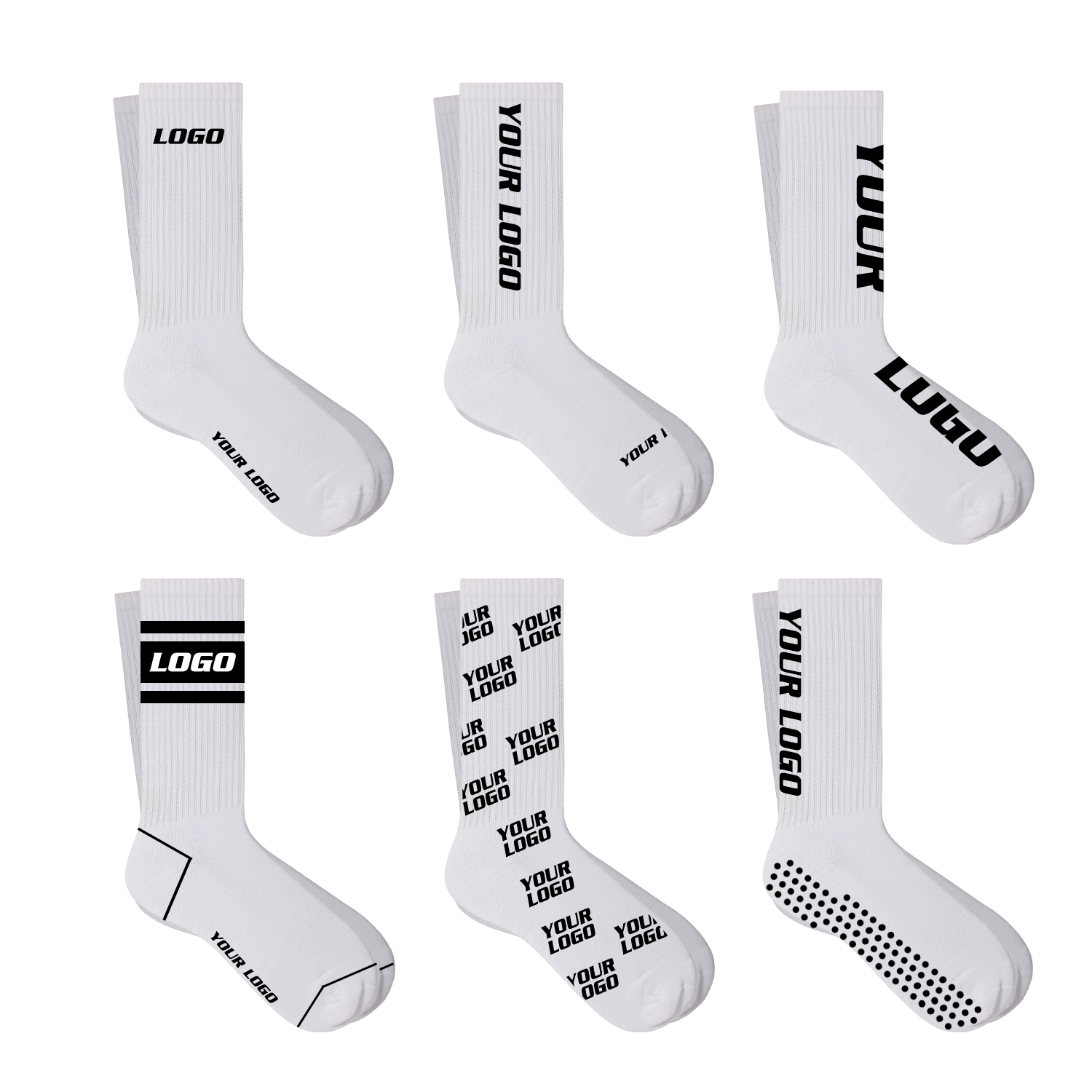 High quality manufacturer custom cotton print crew socks custom embroidery designer sports sock custom logo socks