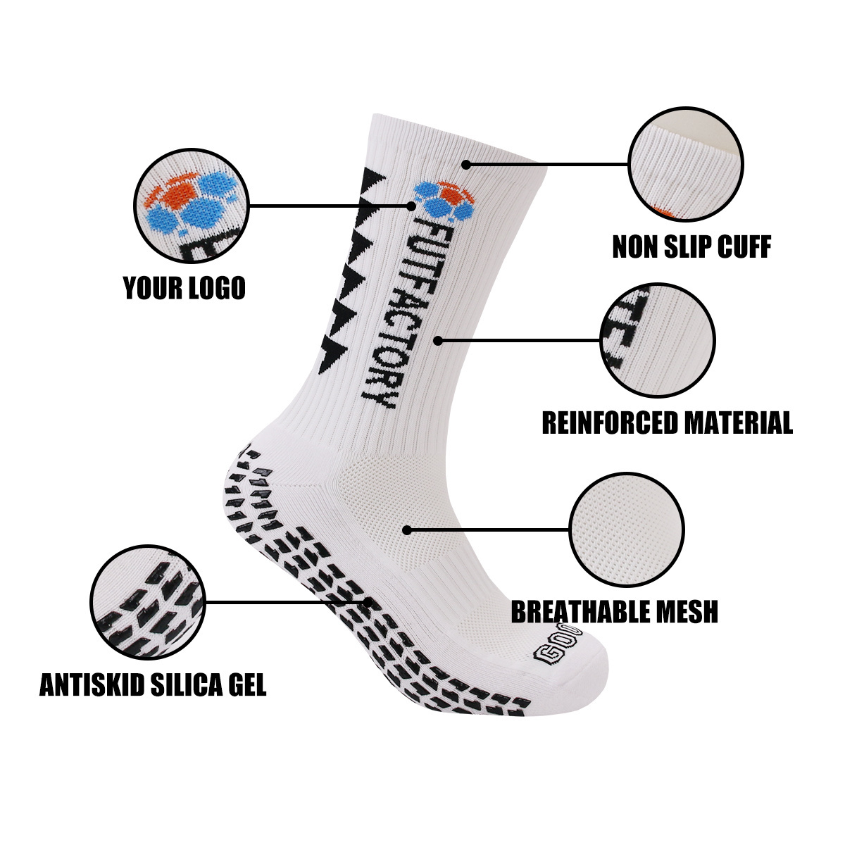 Factory Supply Custom Design Novelty Football Grip Socks Pink Anti Slip Soccer Football Socks For Men