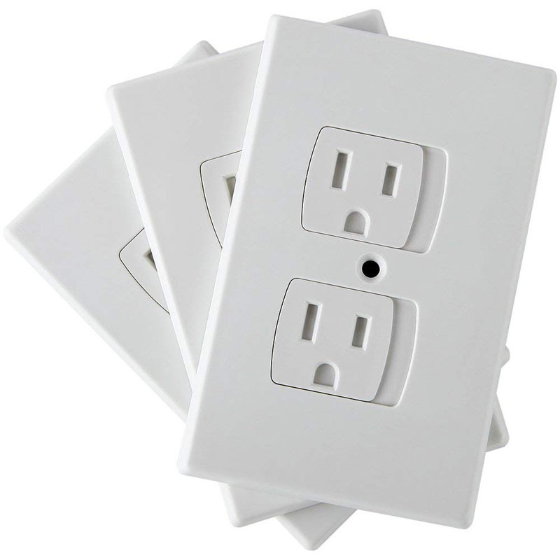 Electric Outlet Covers Baby Safety Wall Socket Plugs Self Closing Plate Alternate for Child Proofing Multifunction Heart White