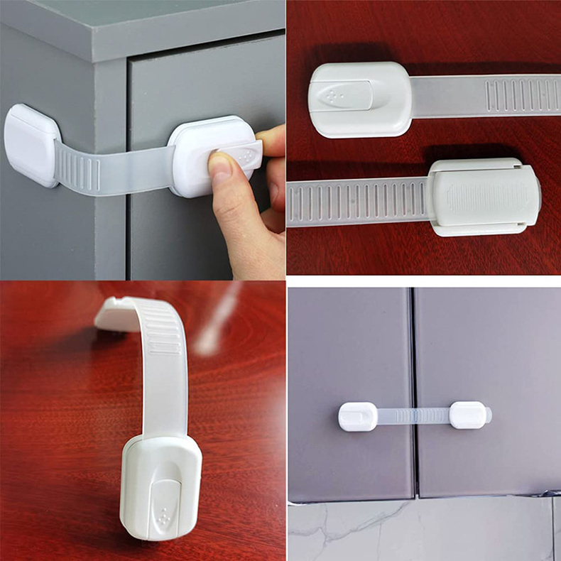 Adhesive Easy Installation Child Proofing Adjustable Cabinet Latch Locks Baby Safety Lock