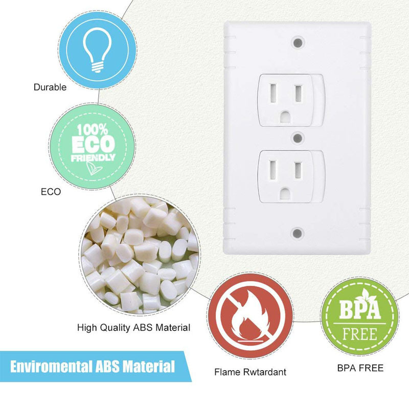 Electric Outlet Covers Baby Safety Wall Socket Plugs Self Closing Plate Alternate for Child Proofing Multifunction Heart White