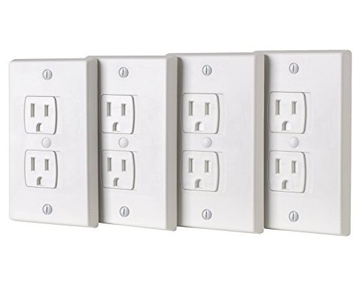 Electric Outlet Covers Baby Safety Wall Socket Plugs Self Closing Plate Alternate for Child Proofing Multifunction Heart White