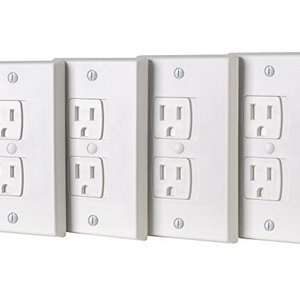 Electric Outlet Covers Baby Safety Wall Socket Plugs Self Closing Plate Alternate for Child Proofing Multifunction Heart White