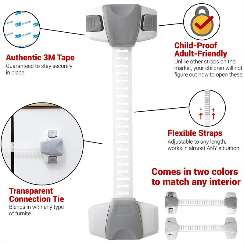 Baby Safety Cabinet Locks  Latches to Child Proof Cabinets, Drawers, Fridge and Toilet