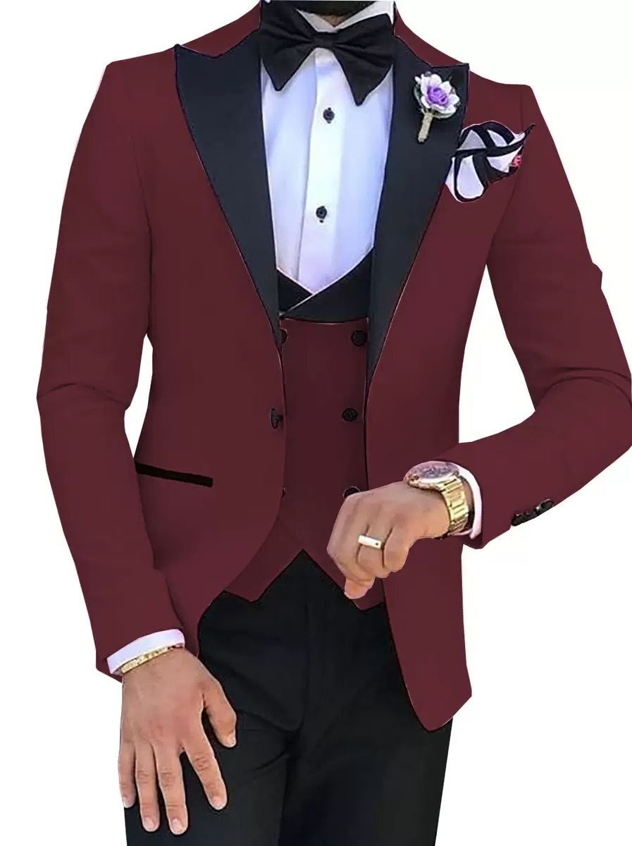 Casual Business Groom Dress 3 Pieces Latest Mens Suit Designs Suits for Men Double Breasted Men's Suits