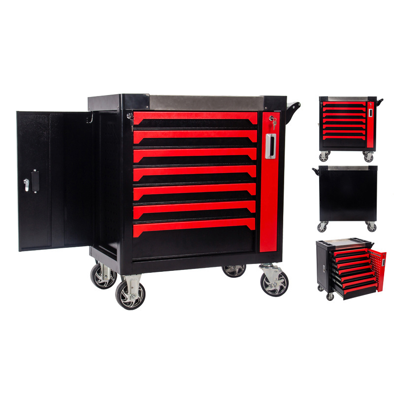 258 Pcs Tool Sets Rolling Box with Wheel Heavy Duty Stainless Steel Tool Chest 7 Drawers tool cabinet cart trolley