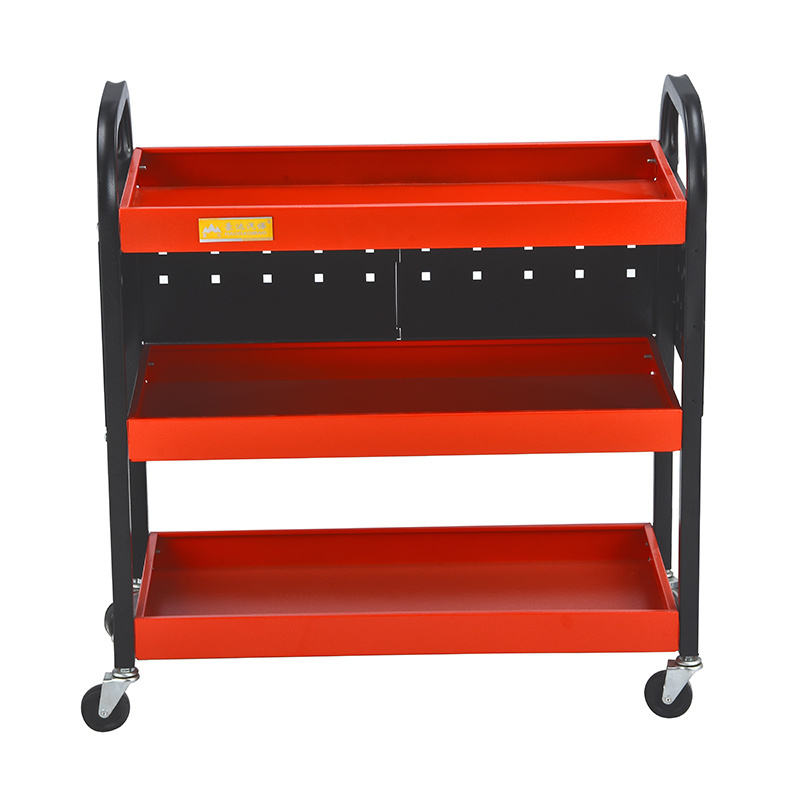 3 Tier Car Wash Detail Trolley with Side Hanging Plate & Hooks