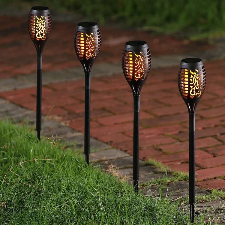 China Outdoor Stake Waterproof Dancing LED Garden Lamp Solar Torch Light with Flickering Flame