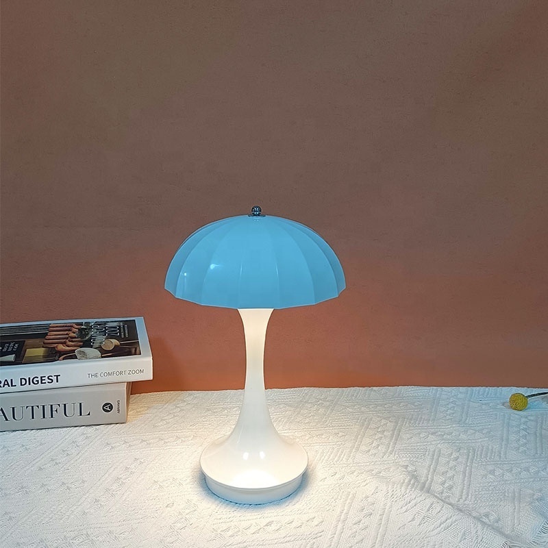 3 Way Dimmable Touch Lamp USB C Charging Port Mushroom Desk Night Light Rechargeable Bedside Table Lamp for Bedroom Living Room