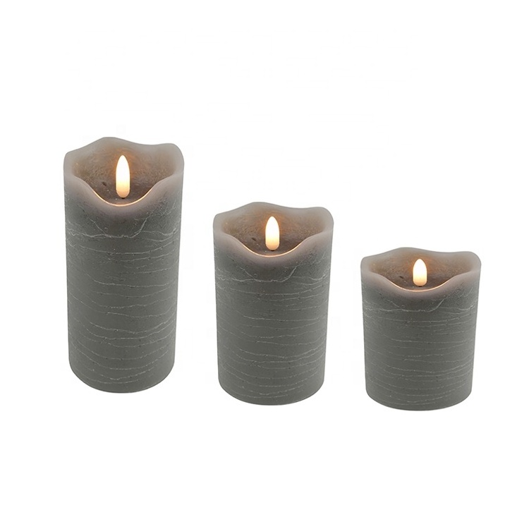 New Style Gray Electronic Flickering Flameless LED Candles with Bullet Wick