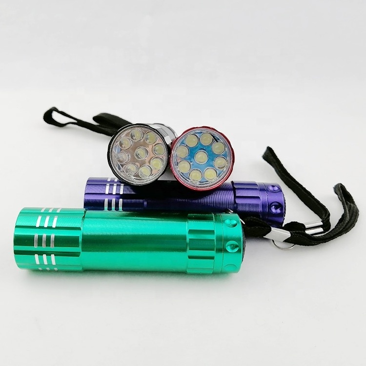 Aluminium alloy handheld torchlight aluminum torch light 9 led flashlight