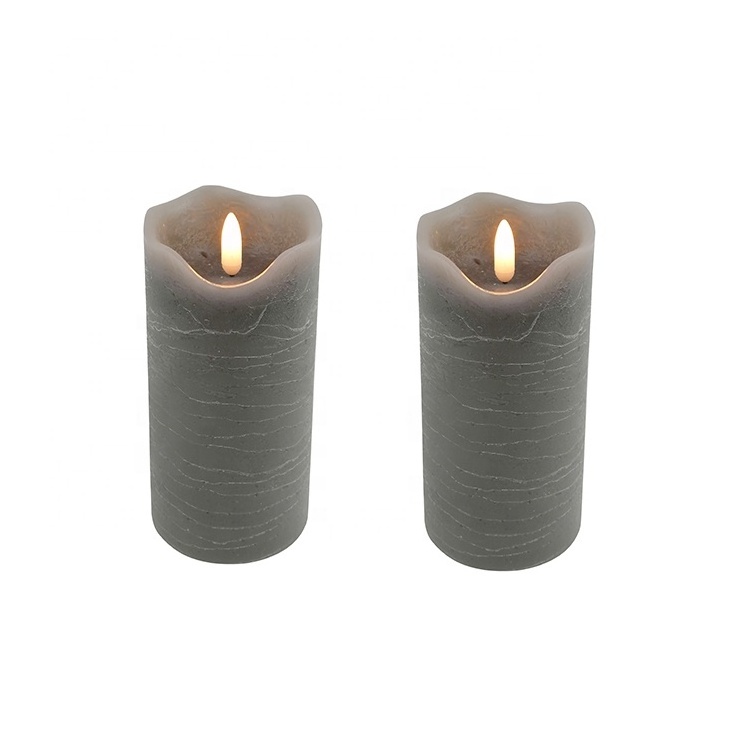 New Style Gray Electronic Flickering Flameless LED Candles with Bullet Wick