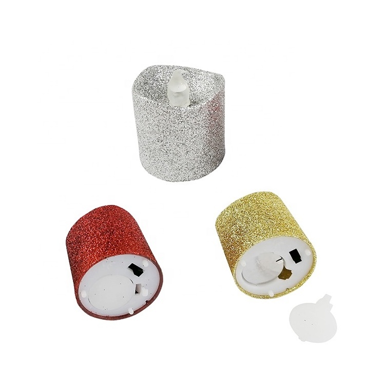 Battery Operated Candles Bright Led Flameless Flickering Glitter Tea Lights