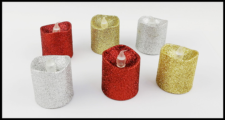 Battery Operated Candles Bright Led Flameless Flickering Glitter Tea Lights