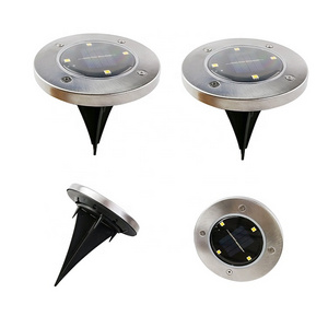 Underground Garden Lawn Lighting 4 LED Warm White Solar Powered Ground Disk Lights