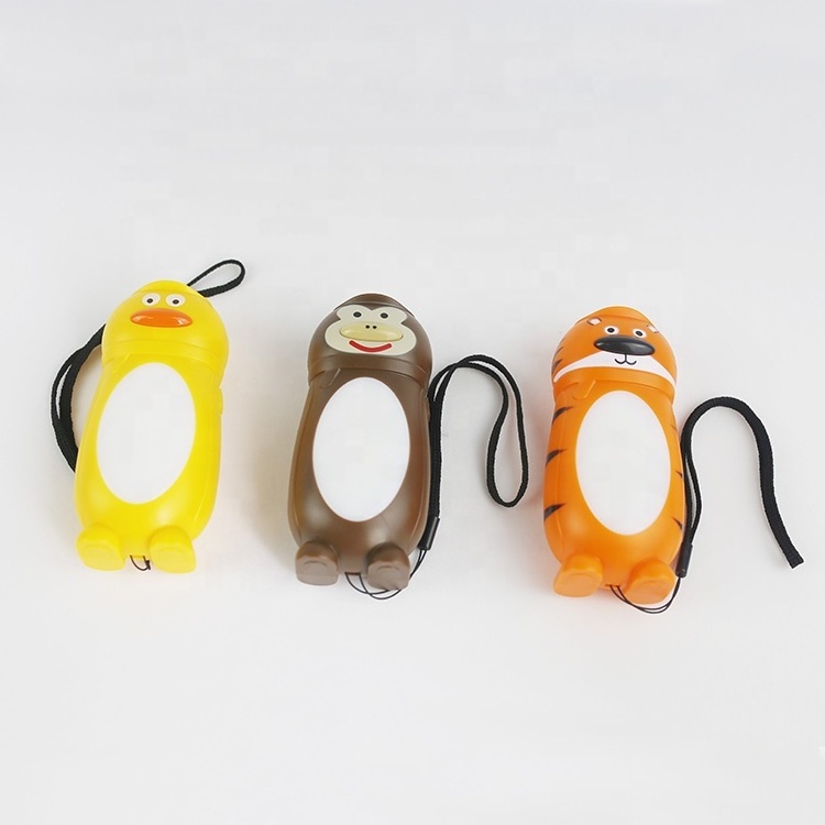 Operated by battery power Cheap Handheld safty Lovely animal shaped cartoon handy Flashlight Lamp Led Torch Light Lantern