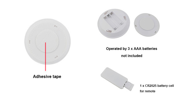 Battery Cabinet  Warm Dimmable Lighting  Wireless Led Puck Light With Remote Control Set of 3