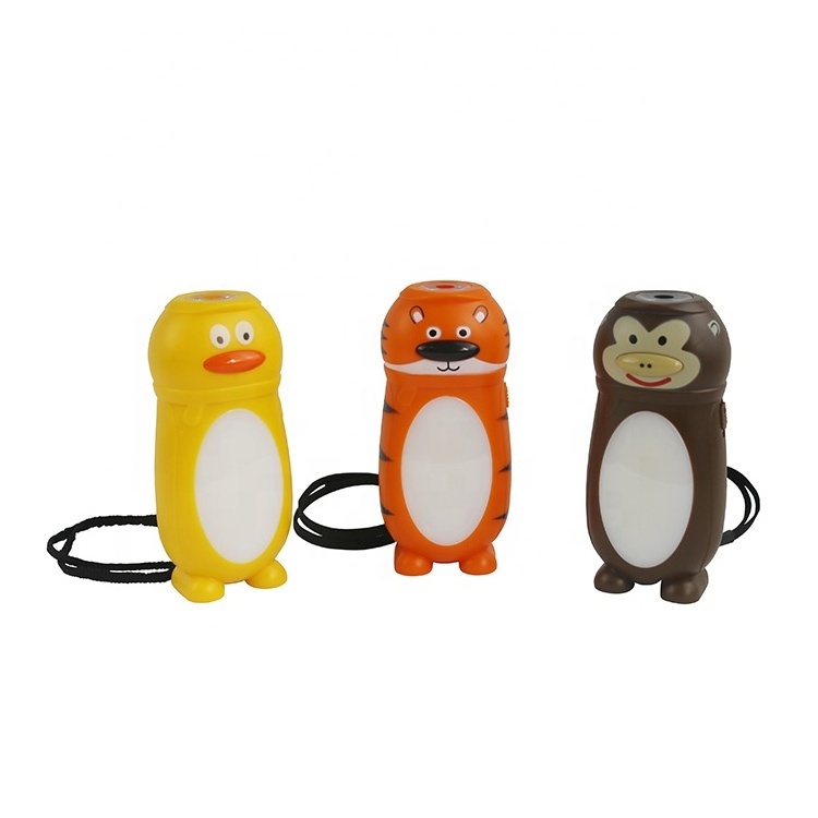 Operated by battery power Cheap Handheld safty Lovely animal shaped cartoon handy Flashlight Lamp Led Torch Light Lantern