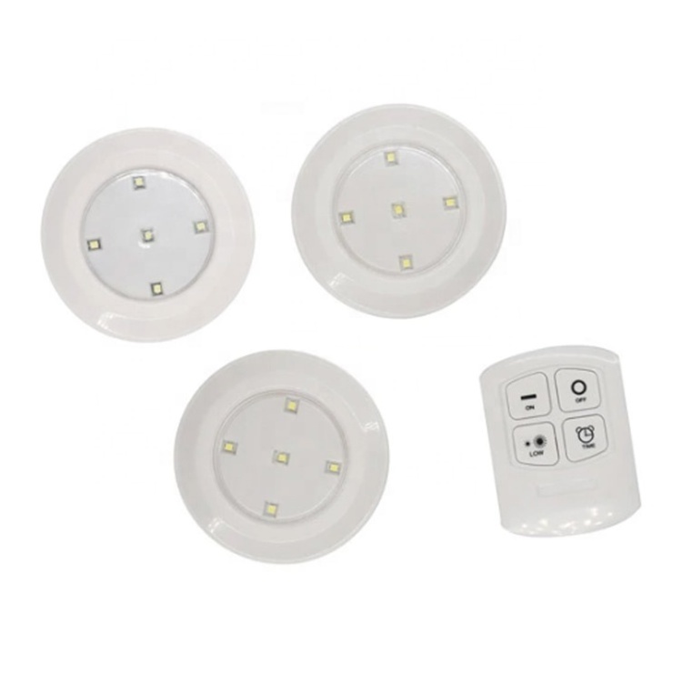 Ultra Bright Ceiling Wireless SMD puck led light with remote control set of 3