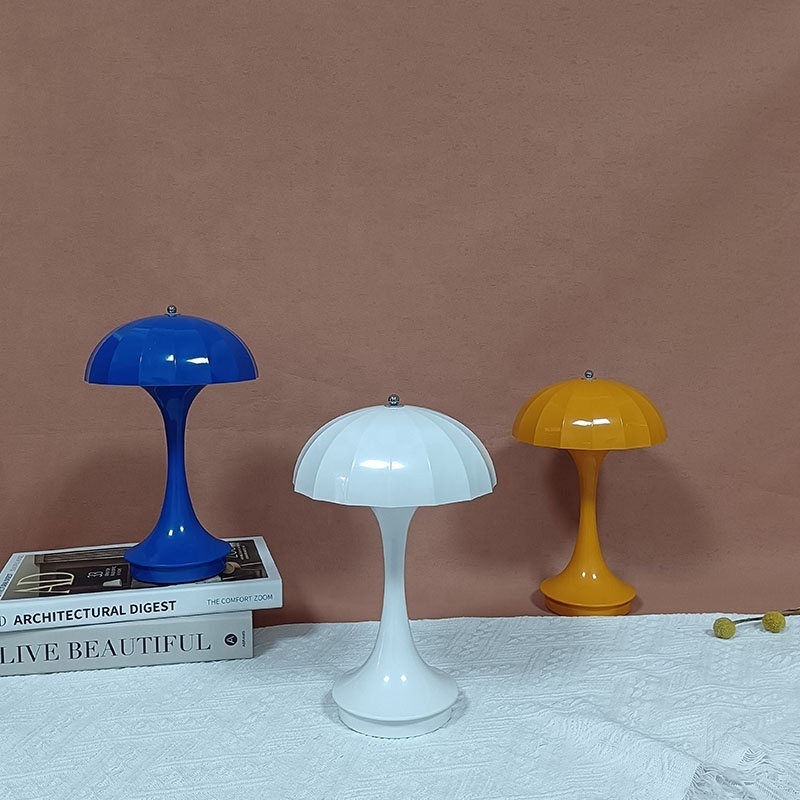 3 Way Dimmable Touch Lamp USB C Charging Port Mushroom Desk Night Light Rechargeable Bedside Table Lamp for Bedroom Living Room