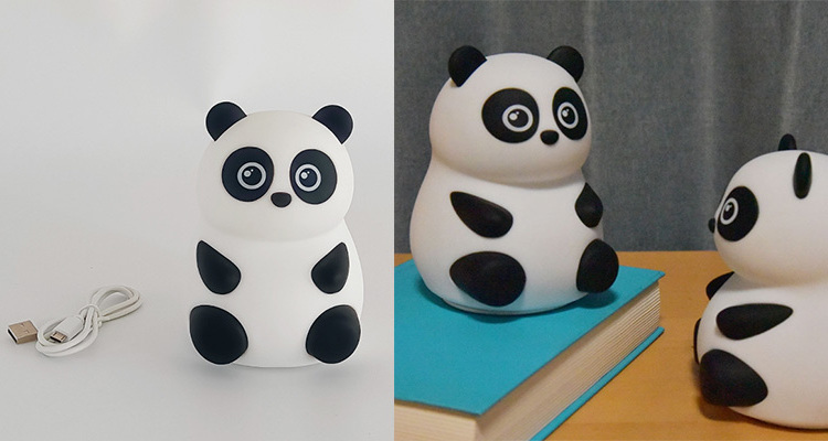 Birthday Kid's Gifts Touch Tap Sleep LED Lamp Rechargeable Squishy Animal Cute Panda Silicone Night Light for Baby Girls Nursery