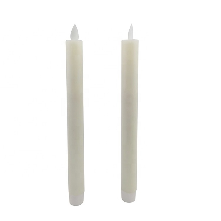 Electric tall remote non drip dancing moving wick flame led stick wax long pillar candles