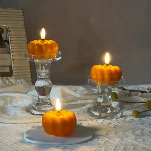 Battery Operated LED Flameless Candles Real Wax Candles Pumpkin Warm Color Flickering Light for Festival Decor