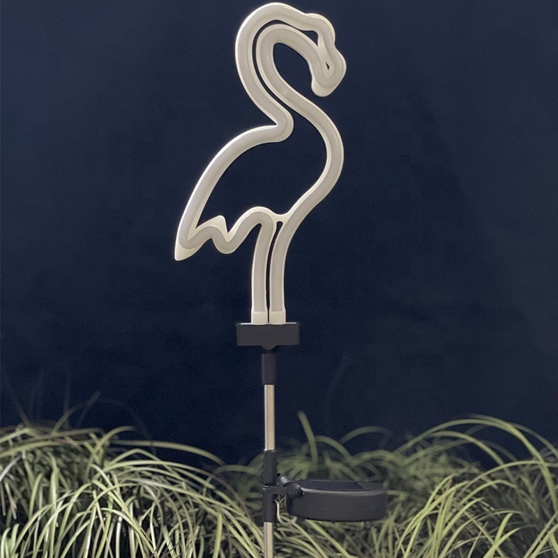 New solar powered flamingo neon lights lawn lights, courtyard floor mounted lights, garden decorative lights