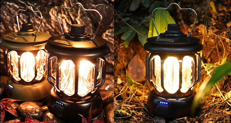 USB Rechargeable Waterproof Outdoor Hanging Portable Emergency Luxury Tent Camping Lantern Dimmable LED Light with Power Bank