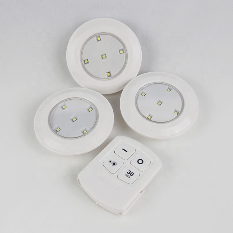 Ultra Bright Ceiling Wireless SMD puck led light with remote control set of 3