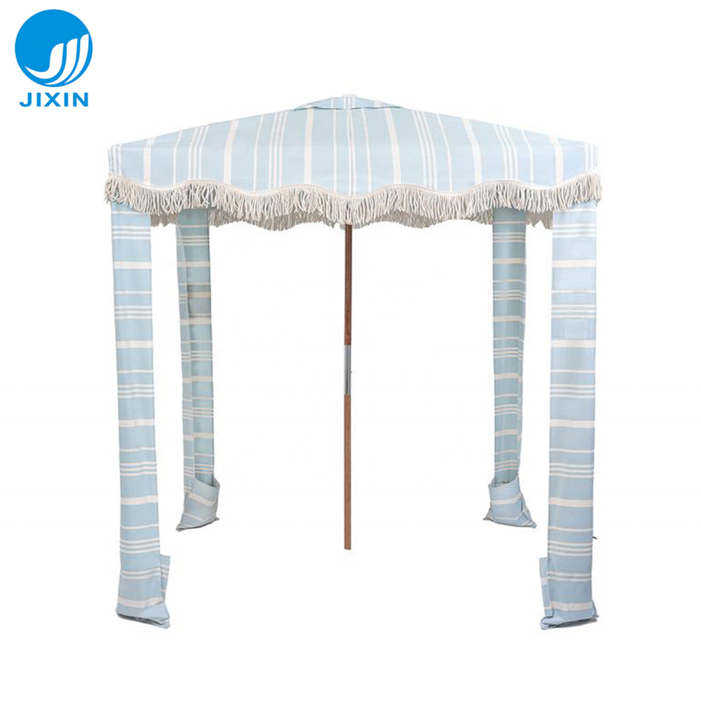 Outdoor Garden patio seashore sunshade popular UV protect summer solar beach umbrella tent with tassels