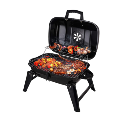 Outdoor patio garden Charcoal BBQ Grill, Portable Small Grills and Smokers Folding Tabletop Grills Backyard 18"