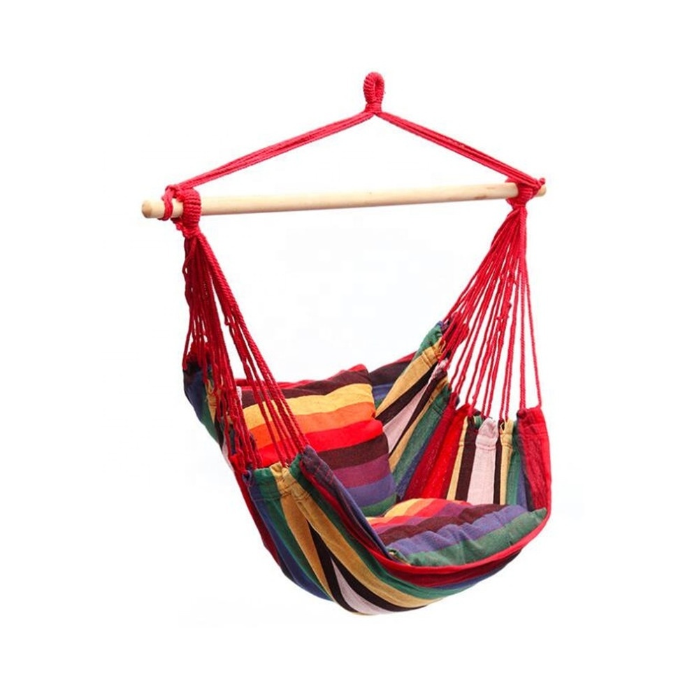 2023 Outdoor hot sale Garden Outdoor Hanging Leisure Hammock Swing Chair with two cushions