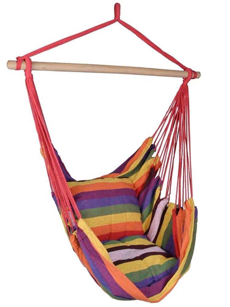 2023 Outdoor hot sale Garden Outdoor Hanging Leisure Hammock Swing Chair with two cushions