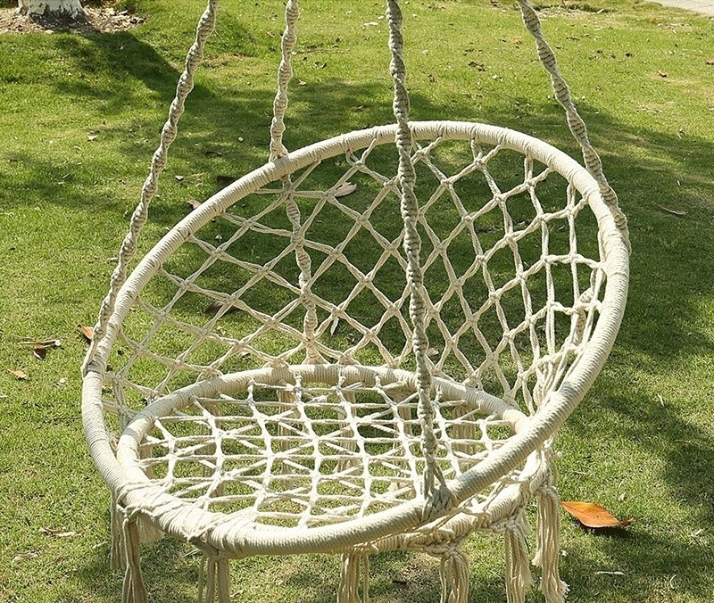 Outdoor hand knitting Courtyard swing cradle leisure indoor hanging basket chair Nordic style outdoor camping hammock