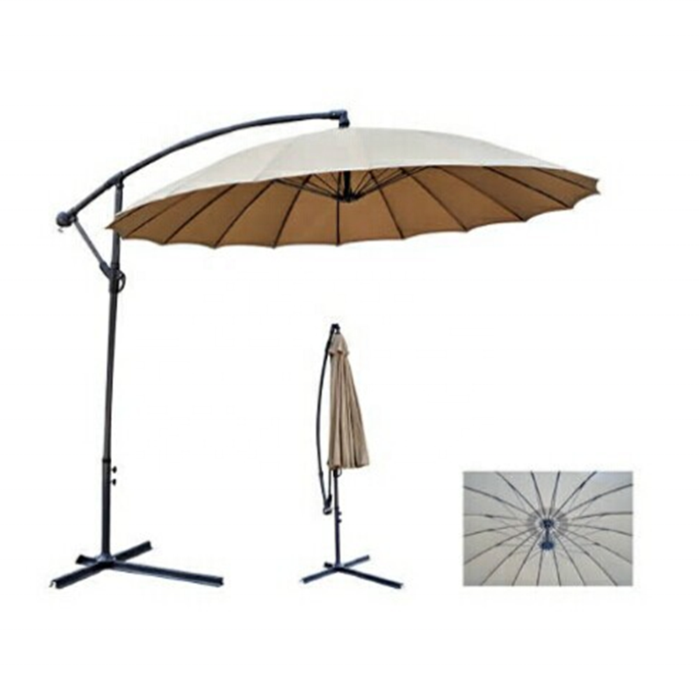 2023 Outdoor furniture patio garden banana steel 2m 2.5m metal cantilever summer waterproof umbrella with base