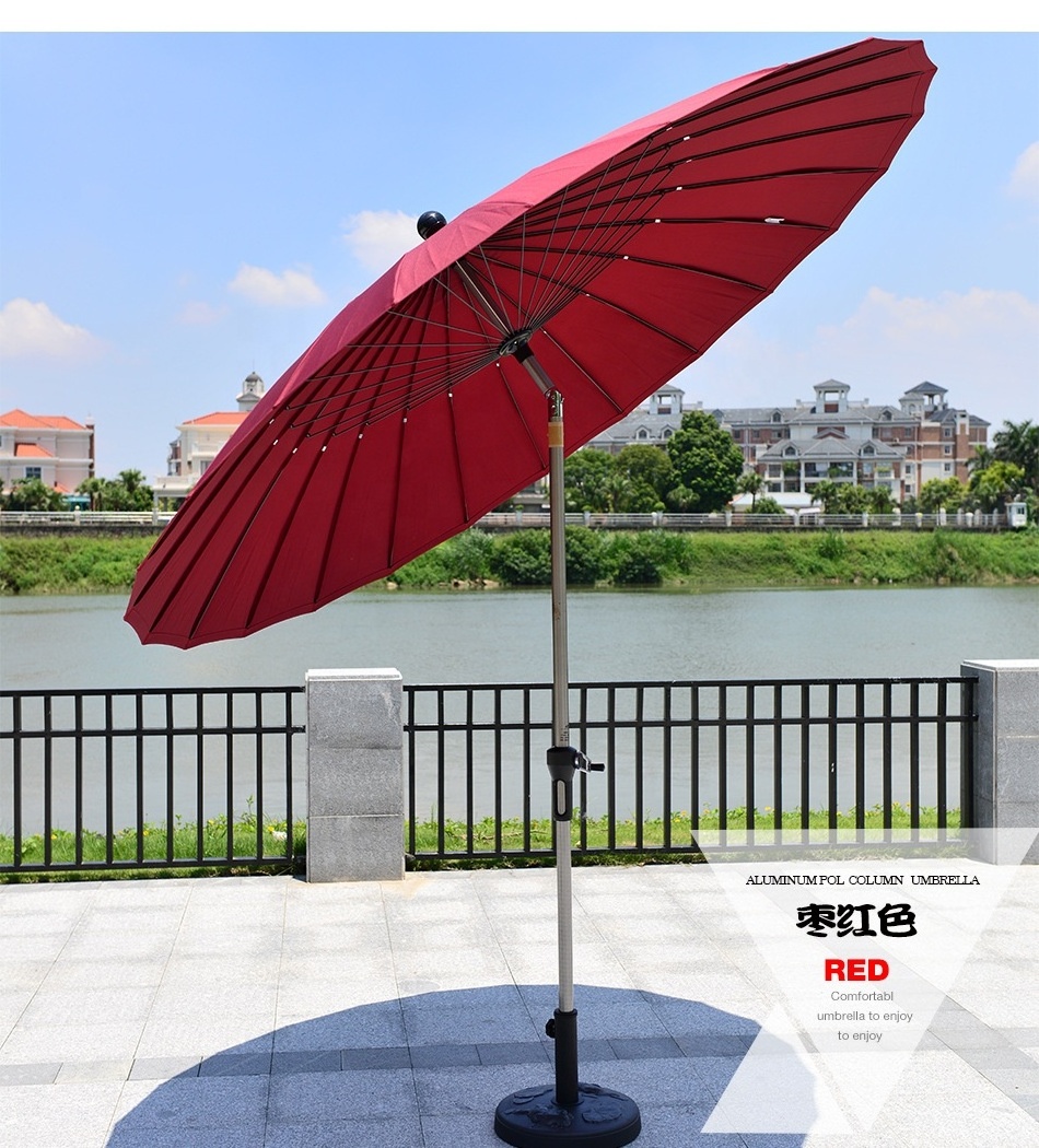 2023 Outdoor furniture patio garden banana steel 2m 2.5m metal cantilever summer waterproof umbrella with base